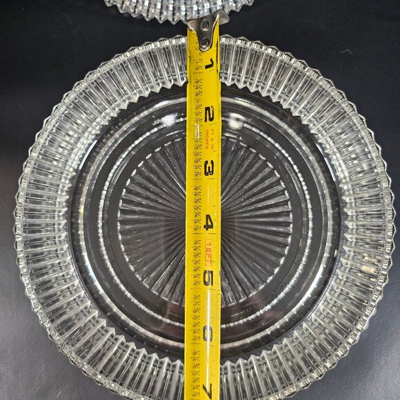 Anchor Hocking Pressed Glass Clear Queen Mary Ribbed Round Candy Dish. Vintage - Picture 8 of 12